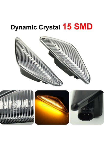 Dinamik Kristal Moke Dinamik Akan LED Yan Işaretleyici Sinyal Lambası Bmw X5 E70 X6 E71 E72 X3 F25 Sıralı Flaşör Lambası (Yurt Dışından)