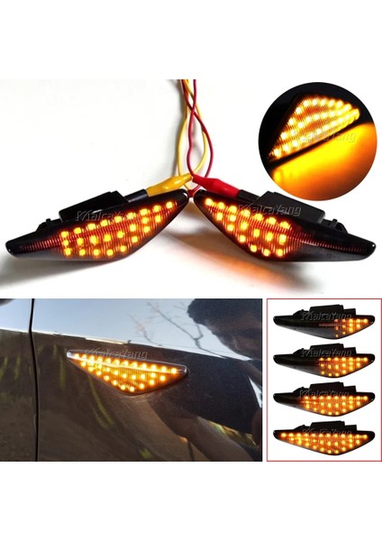 Dinamik Kristal Moke Dinamik Akan LED Yan Işaretleyici Sinyal Lambası Bmw X5 E70 X6 E71 E72 X3 F25 Sıralı Flaşör Lambası (Yurt Dışından)