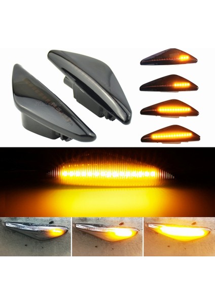 Dinamik Kristal Moke Dinamik Akan LED Yan Işaretleyici Sinyal Lambası Bmw X5 E70 X6 E71 E72 X3 F25 Sıralı Flaşör Lambası (Yurt Dışından)
