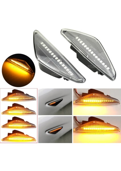 Dinamik Kristal Moke Dinamik Akan LED Yan Işaretleyici Sinyal Lambası Bmw X5 E70 X6 E71 E72 X3 F25 Sıralı Flaşör Lambası (Yurt Dışından)
