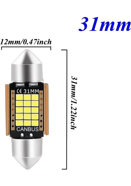 31MM Beyaz 1 Adet Yeni Festoon LED Ampul C5W C10W C3W Süper Parlak Araba Kubbe Işık Canbus Oto Iç Okuma Lambaları Beyaz (Yurt Dışından)