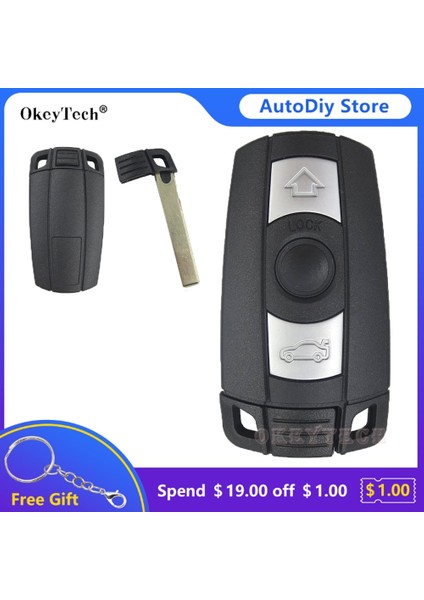 Pil Tarzı Yok Okeytech 3 Düğmeler Uzaktan Araba Anahtarı Kabuk Fob Kılıf Bmw X5 X6 E60 E70 E71 E87 E90 Bmw Serisi Zeka Pil Tutma (Yurt Dışından)