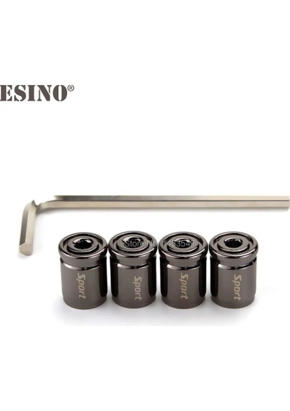 4 x En Yeni Titanyum Siyah Araba Styling Anti-Hırsızlık Paslanmaz Tekerlek Lastik Vana Kök Kapakları Çinko Alaşımlı Jant Lastik Kök Hava Valfi Kapakları (Yurt Dışından)