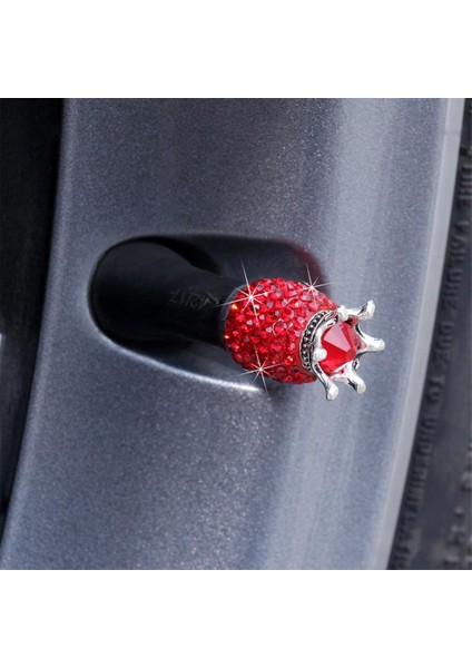 4 Adet Beyaz Stil Rown Bling Elmas Kristal Tekerlek Kapakları Yapay Elmas Kil Abs Araba Lastikleri Valfler Lastik Kök Hava Valfi Kapakları Hava Geçirmez Kapak Bling (Yurt Dışından)