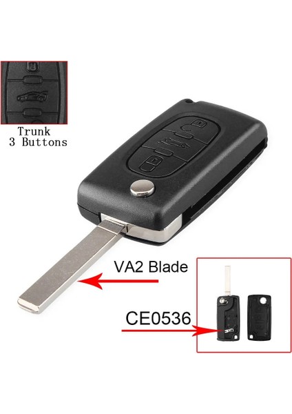 Yeşil Stil Citroen Için Keyyou Düğmeler Araba Uzaktan Anahtar Kutu Peugeot Için Citroe Flip Katlanır Anahtar Kabuk (Yurt Dışından)