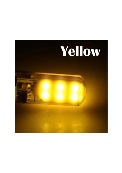 Sarı 1x T10 W5W Araba LED Cob Dönüş Sinyali Ampul Iç Kubbe Okuma Işığı 12V Otomatik Kama Yan Plaka Gövde Lambası Süper Parlak (Yurt Dışından)