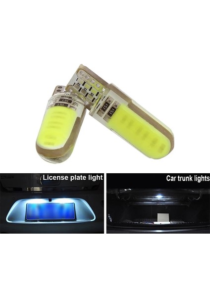 Sarı 1x T10 W5W Araba LED Cob Dönüş Sinyali Ampul Iç Kubbe Okuma Işığı 12V Otomatik Kama Yan Plaka Gövde Lambası Süper Parlak (Yurt Dışından)