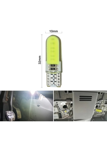 Sarı 1x T10 W5W Araba LED Cob Dönüş Sinyali Ampul Iç Kubbe Okuma Işığı 12V Otomatik Kama Yan Plaka Gövde Lambası Süper Parlak (Yurt Dışından)