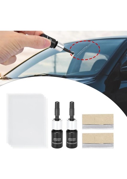 Sarı Set1 Stili Araba Ön Cam Tamir Takımı Hızlı Düzeltme Araba Kırık Cam Ön Cam Onarım Aracı, 2 Siyah Onarım Ajanı ile (Yurt Dışından) fiyatları