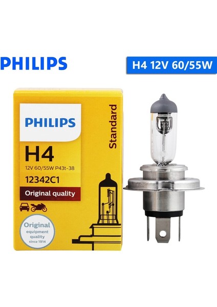 H4 12V 60-55W 1x Philips H4 H7 H11 Vision Orijinal Araba Lambası H1 H3 H8 H Hb3 Hb4 Sis Lambası Halojen Ampul Çoğu Model Için Uygundur (Yurt Dışından)