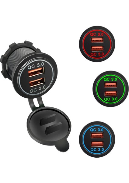 Sadece Kablo USB Araba Motosiklet Çakmak Qc 3.0 Çift USB Şarj Cihazı Araba Moto Çakmak Soketleri Elektrik Fişi Çıkışı LED (Yurt Dışından) fiyatları