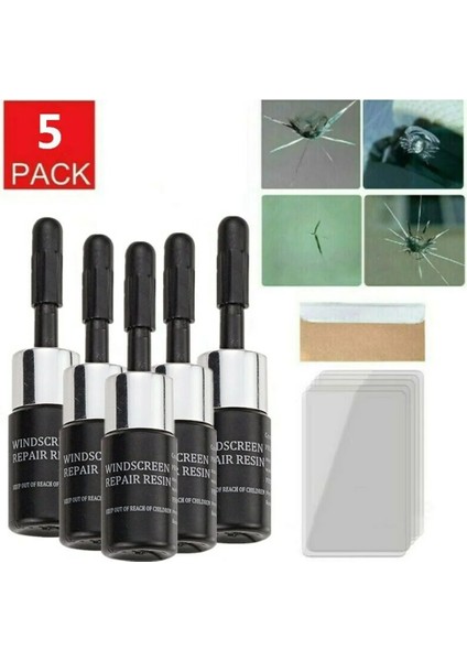 5 Adet Otomotiv Cam Nano Onarım Sıvısı Araç Ön Camı Reçine Çatlak Aracı Kiti Ön Cam Çizik Çatlak Geri Yükleme Aksesuarları (Yurt Dışından)