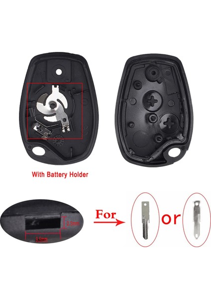 VAC102 Keycase Stili ile Keyyou Uzaktan Araba Anahtarı Kabuk Kılıf Renault Megane Modus Espace Laguna Duster Logan Clio Kango Nissan Almera 2 Düğmeler Anahtar (Yurt Dışından)