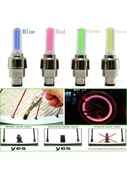Sarı Stil Ar Işıklar Neon Işıklar Hava Kapağı Lastik Jant Valfi Kapak Işığı LED Lamba Flaş Araba Lastiği Valfi Kapakları Hava Kapağı Lastik Jant Valfi Tekerleği (Yurt Dışından)