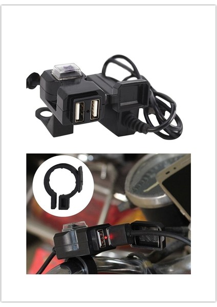 Telefon Motosiklet Gps Mp4 Çift USB Bağlantı Noktası 12V Su Geçirmez Gidon Için Motosiklet Şarj Adaptörü Güç Kaynağı Soketi (Yurt Dışından) fiyatları