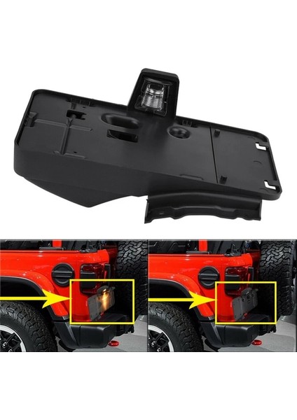 Siyah Stil Araba Arka Plaka Montaj Tutucu Braketi ve Jeep Wrangler Jk Aa Için Işık (Yurt Dışından)