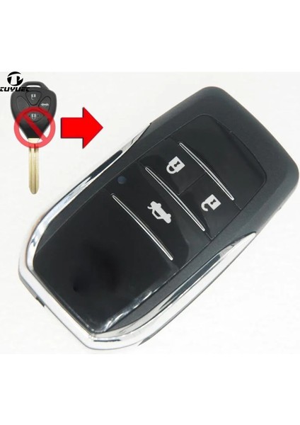 3 Düğme Boş Anahtar Kabuk Modifiye Çevirme Katlanır Uzaktan Anahtar Kabuk Toyota Rav4 Dilek Camry Hiac Corolla Hilux Fortuner (Yurt Dışından)