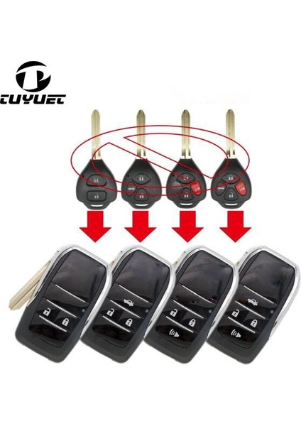 3 Düğme Boş Anahtar Kabuk Modifiye Çevirme Katlanır Uzaktan Anahtar Kabuk Toyota Rav4 Dilek Camry Hiac Corolla Hilux Fortuner (Yurt Dışından)
