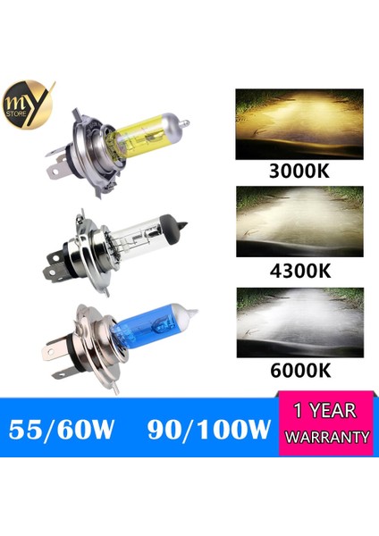 H7 Stili 100W Üst Beyaz Halojen Ampul H4 H7 12V 55W 100W 3000K 4300K ​​6000K 6500K Kuvars Cam Araba Far Lambası Motosiklet Işık Lambası (Yurt Dışından) fiyatları