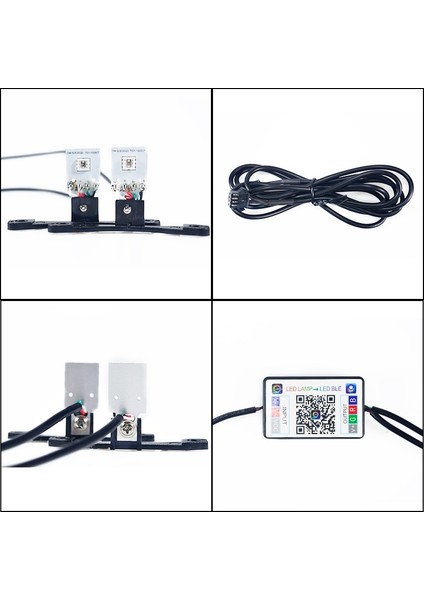 Kırmızı Stil Araba LED Şeytan Göz Şeytan Nazar Drl LED Bluetooth Uyumlu App Rgb 2.5 Farlar Motosiklet Mini Projektör Lens Aksesuarları (Yurt Dışından)