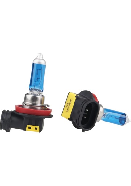 2 Adet H8 12V 55W 6000K Halojen Oto Araba Ampul Xenon Lambası Süper Beyaz Uzun Ömrü (Yurt Dışından)