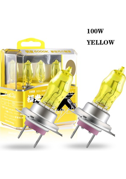 H7 Stili 100W Sarı W 100W Halojen Ampuller H1 H3 H4 H7 H8 H Oto Halojen Lamba Sis Farları 12V 3000K 6000K Motosiklet Araba Far Lambası (Yurt Dışından)