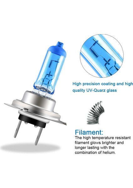 H7 Stili 100W Sarı W 100W Halojen Ampuller H1 H3 H4 H7 H8 H Oto Halojen Lamba Sis Farları 12V 3000K 6000K Motosiklet Araba Far Lambası (Yurt Dışından)