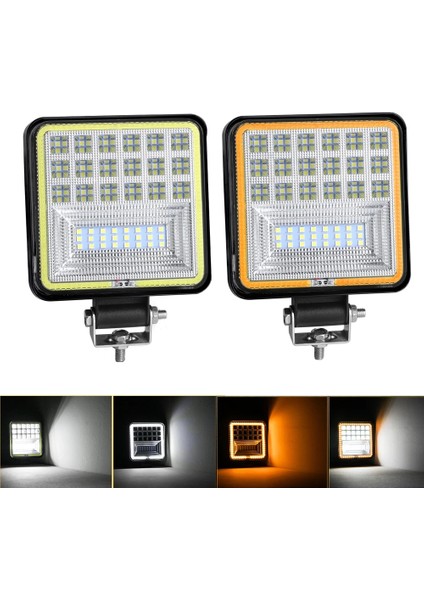 2x 72W 24LED Stili 126W 42 LED LED Çalışma Işığı Spot Kare 12V 24V Drl Araba Işık Kamyon Suv 4WD 4x4 Tekne Atv Jeep Traktör Sis Işık 28MM (Yurt Dışından) fiyatları
