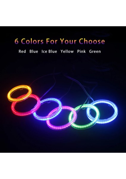 Pembe Tarzı 100 mm 2 Adet Angel Eyes LED Oto Halo Halka Işık Araba Ampüller Cob Far Drl Gündüz Çalışan Işık Araba Styling Dekoratif Işıklar (Yurt Dışından)