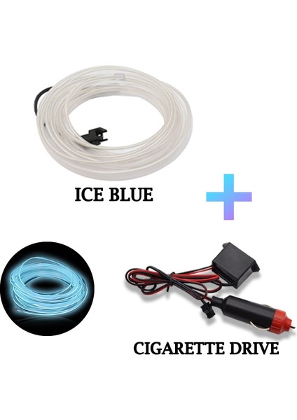 1 Milyon Stili Buz Mavisi-C Sıcak Satış Araba Iç Aydınlatma LED Şerit Dekorasyon Garland Tel Halat Tüp Hattı USB Sürücülü Esnek Neon Işık (Yurt Dışından)