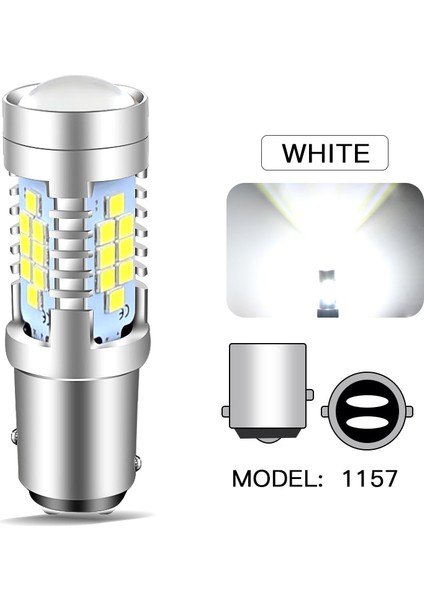 2 Adet 1157 Beyaz Stil -Smd T W21W Baw BAU15S PY21W LED Sinyal Fren Stop Ters Ampul Amber Beyaz (Yurt Dışından)