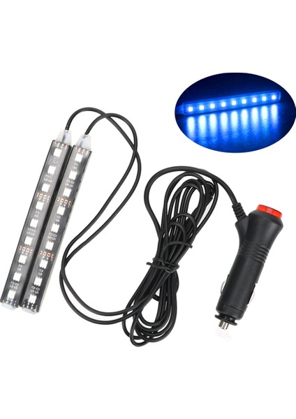 18LED Mavi Otomotiv Iç Dekoratif Işıklar LED Araba Ayak Işığı LED Atmosfer Lambası Ortam Lambası Uzaktan Ses Kontrolü (Yurt Dışından)