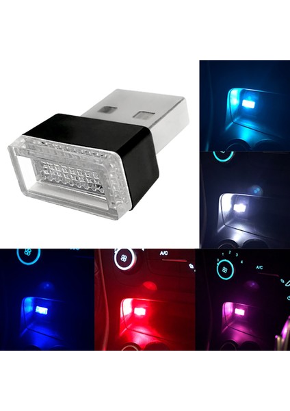 Beyaz 1x Yeni Tragbare Mini USB Işık LED Modelleme Araba Ortam Işığı Neon Iç Işık Araba Takı Tüm Arabalar Için 5 Tür Işık Renkleri (Yurt Dışından)