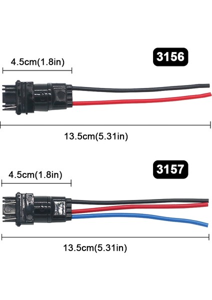 NO.3157 Stili BAY15D P21W BAU15S PY21W W21W Ww Soketli Konnektör Erkek Adaptörü Araba LED Işık Dıy Kablo Demeti (Yurt Dışından)