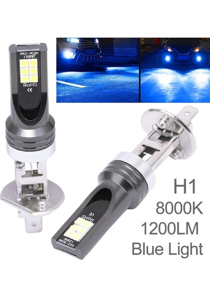 H1 Mavi Işık 2 Adet LED Araba Far H1 H3 H7 H8 H9 H11 Hb3 Hblm Ön Işık Sürüş Sis Lambası Otomobil LED Ampul (Yurt Dışından)