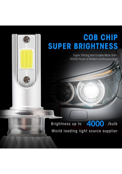 H4 Merhaba Lo Stili Buz Mavisi 2 Adet Ampul Oto Araba H8 H11 H7 H4 H1 LED Fark Soğuk Beyaz 8000K 3000K 8000LM Cob Ampuller Diyotlar Otomobil Parçaları Lambası (Yurt Dışından)
