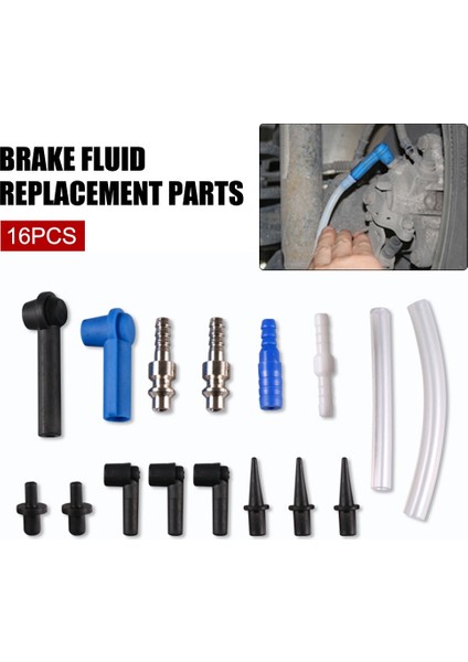 16PC Tarzı Yağ Pompalama Borusu Araba Fren Sistemi Sıvı Konektörü Yağ Boşaltılmış Hızlı Değiştirme Aleti Yağ Dolum Ekipmanı Fren Yağı Değiştirme (Yurt Dışından) fiyatları