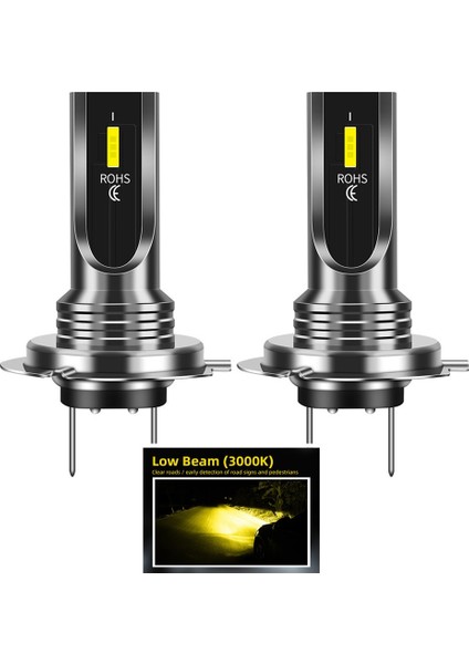 H8 Stili 3000K Altın 2 Adet H7 Motosiklet Far Sis Lam Oto Ampul B4 Araba Parlak Işık 12V LED Aileo Canbus H4 (Yurt Dışından)