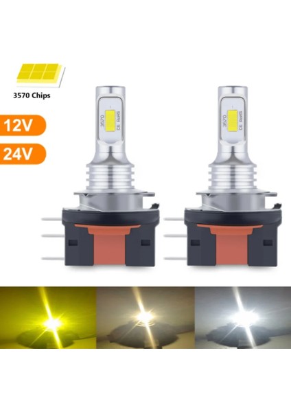H7 Stili 6000K Soğuk Beyaz 2 Adet Lm H15 H4 H7 LED Ampul Uzun Far Far Sürüş Işık Gündüz Çalışan Işık 360 ° Işık 6000 K 12 V Araba Oto Far (Yurt Dışından)