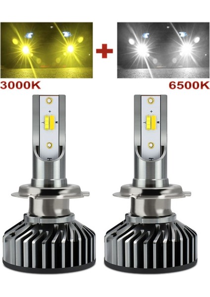 H1 Stili 2renk Lm 4500K 6000K 8000K 3000K Hb3 Hb H3 H1 H8 H7 H4 H11 H Turbo Canbus LED Araba Far Çift Renkli Çip (Yurt Dışından)