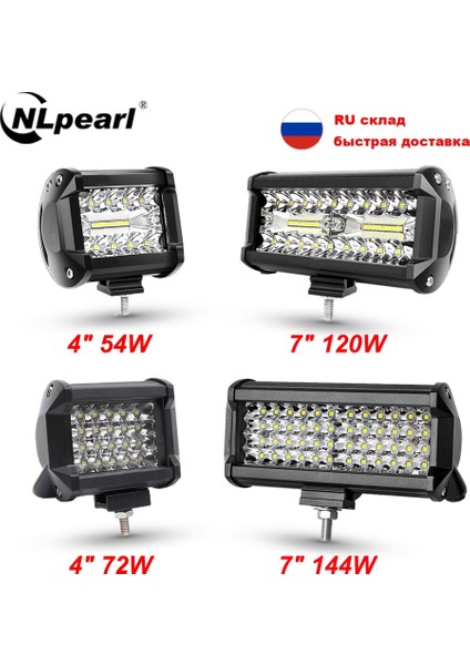 1 Adet 120W LED Çubuk Stili Nlpear 12V 24V LED Bar Offroad Spot Sel Combo LED Işık Barwork Işık Kamyon Araba Suv Için 4WD 4x4 Tekne Atv Barra LED Farlar (Yurt Dışından) fırsatları