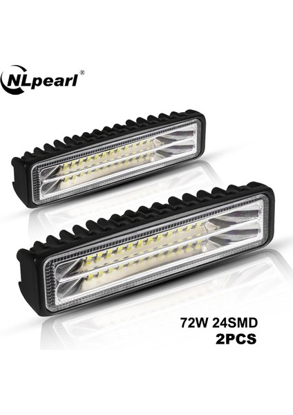 2 Adet 72W Lamba Stili Nlpearl Light Barwork Light LED Sis Farları Off Road 4x4 48W Spot Işın Kamyonlar Için LED Işık Çubuğu Jeep Atv Suv Drl LED Spot Işığı (Yurt Dışından)