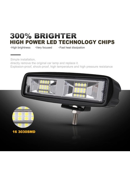 2 Adet 72W Lamba Stili Nlpearl Light Barwork Light LED Sis Farları Off Road 4x4 48W Spot Işın Kamyonlar Için LED Işık Çubuğu Jeep Atv Suv Drl LED Spot Işığı (Yurt Dışından)