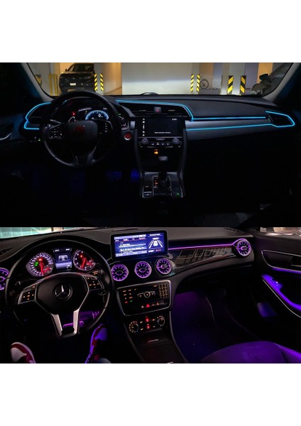 5 Metre Tarzı Beyaz Araba LED Şerit Iç Atmosfer Işıkları Ortam Neon El Soğuk Tel Işıklar USB Araba Ürünleri Dekorasyon Montaj Lambaları Aksesuarlar (Yurt Dışından) indirimleri