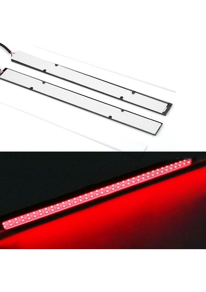 2 Adet Kırmızı 2X17CM Cob LED Işık Şeridi Kırmızı Su Geçirmez Araba Drl Sis Lambası Sürüş Lambası Dc 12V Gündüz Farları Süper Parlak Su Geçirmez (Yurt Dışından)