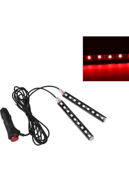 Kırmızı 9 LED Şerit Lamba Araba Çakmak Atmosfer Işıkları Çok Renkli Yapışkan Dokunun Oto Dekorasyon Dash Ayak Soketi (Yurt Dışından)