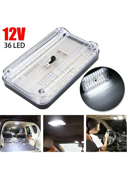 Beyaz Stil Sıcak Satış Araba Iç Araba Tavan Işık 12V 36 LED Araba Araç Iç Kubbe Çatı Tavan Okuma Gövde Işık Lambası Çalışma Işığı (Yurt Dışından)