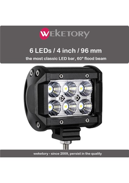 1pc 18W Sel Tarzı Weketory W 36W 72W 108W LED Çalışma Işığı Motosiklet Için LED Bar Işık Traktör Tekne Off Road 4WD 4x4 Kamyon Suv Atv (Yurt Dışından) fiyatları