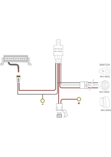 1 Kontrol 1 Işık Stili Co Lıght Light Bar Wiring Harness Wire Cable Relay 3 Meter For Uaz Atv Off Road 4x Inch LED Light Bar Work Light (Yurt Dışından) fiyatları