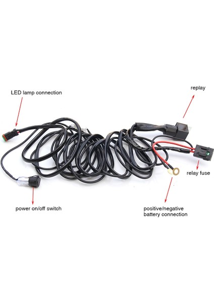 1 Kontrol 1 Işık Stili Co Lıght Light Bar Wiring Harness Wire Cable Relay 3 Meter For Uaz Atv Off Road 4x Inch LED Light Bar Work Light (Yurt Dışından) fırsatları